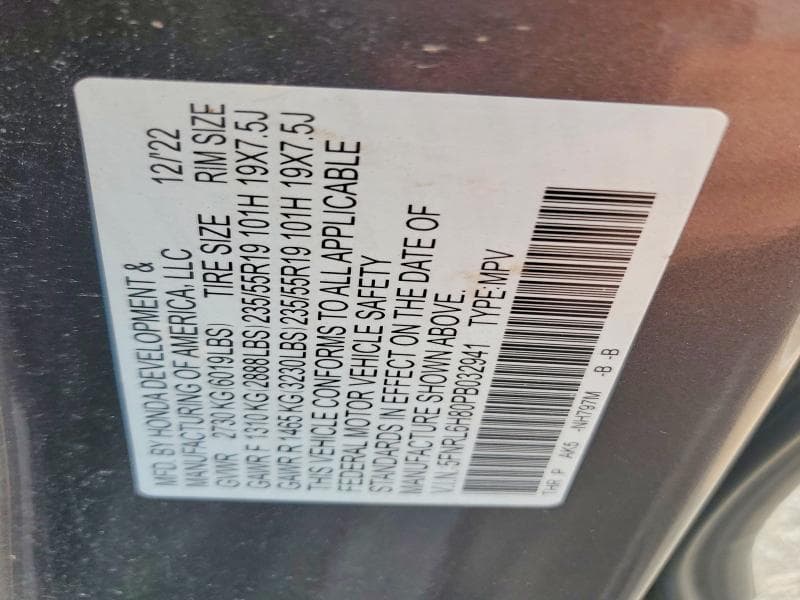 2023 HONDA ODYSSEY TOURING 13
