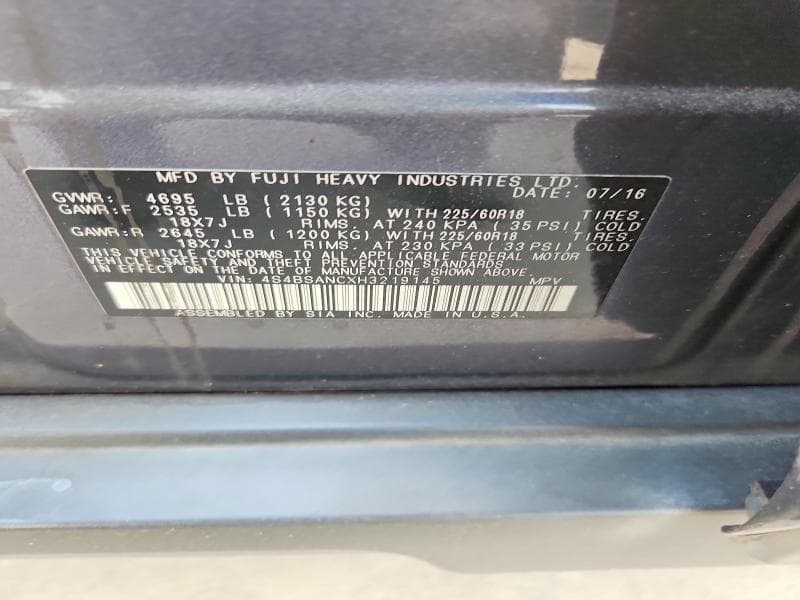 2017 SUBARU OUTBACK 2.5I LIMITED 13