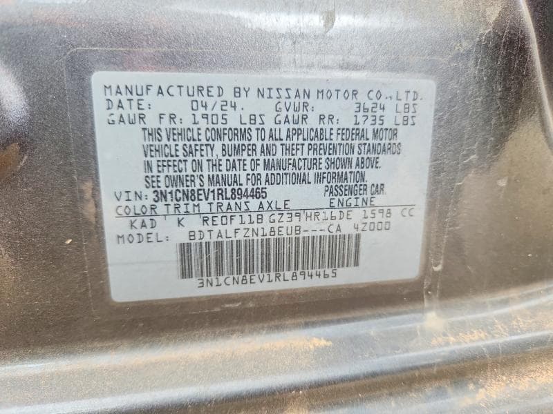 2024 NISSAN VERSA SV 12