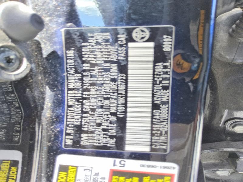 2018 TOYOTA CAMRY LE 13