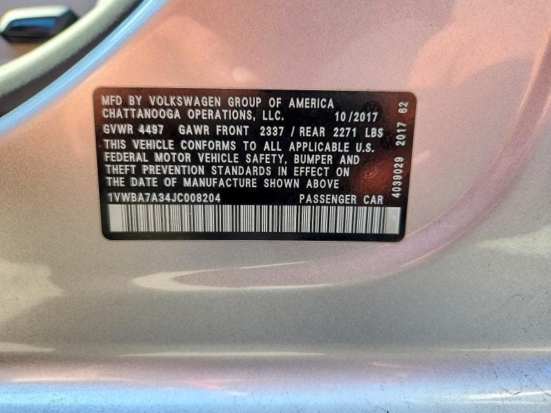 2018 VOLKSWAGEN PASSAT SE 13