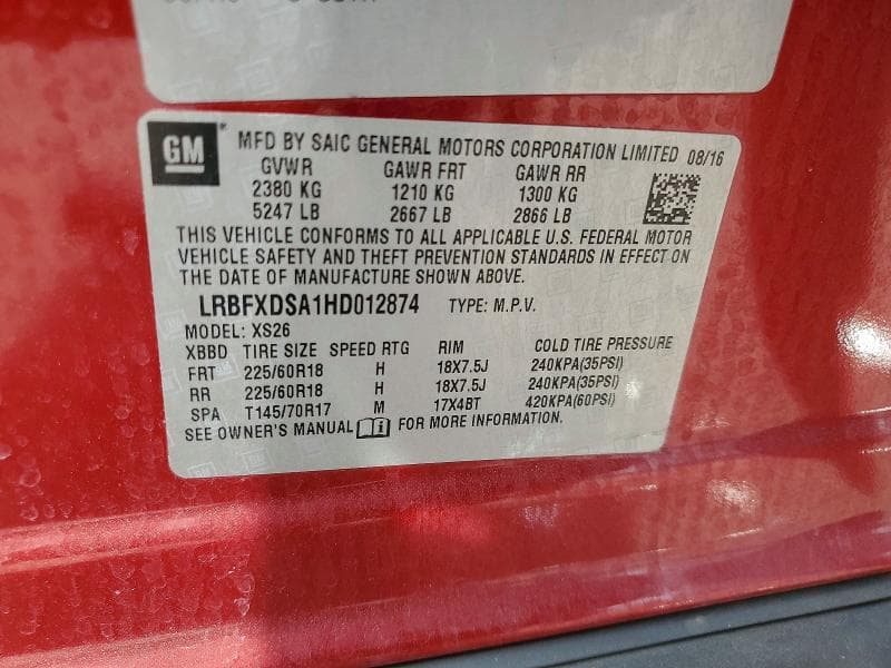 2017 BUICK ENVISION ESSENCE 13