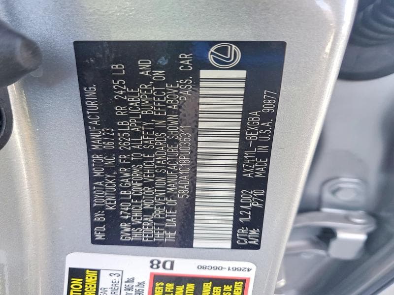 2023 LEXUS ES 300H BASE 12