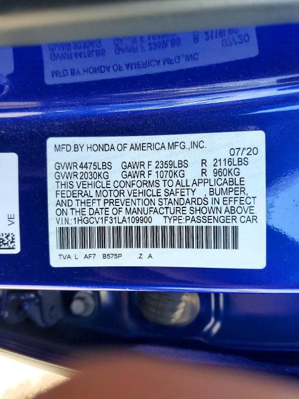 2020 HONDA ACCORD SPORT 12