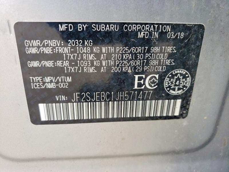 2018 SUBARU FORESTER 2.5I 12