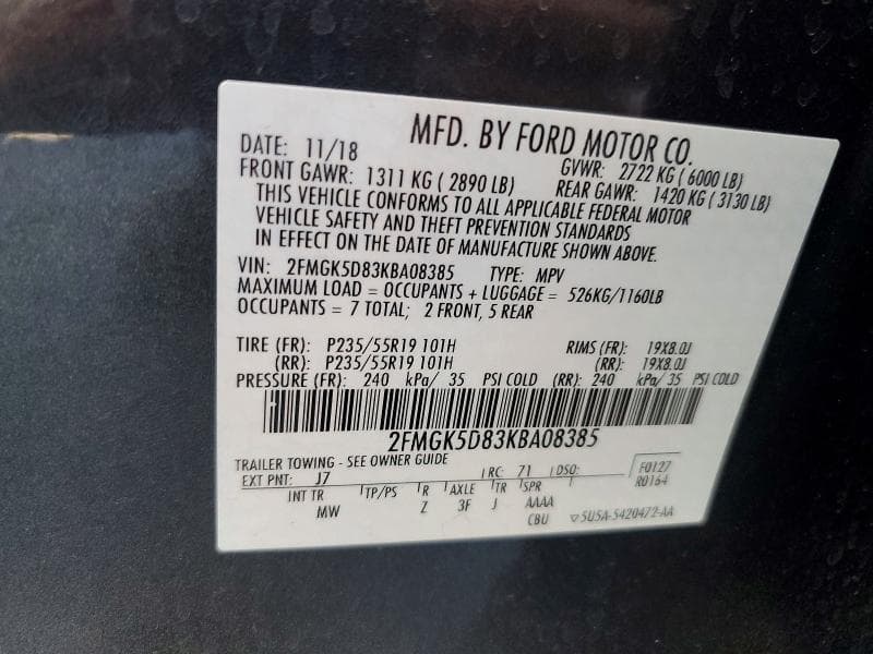2019 FORD FLEX LIMITED 14