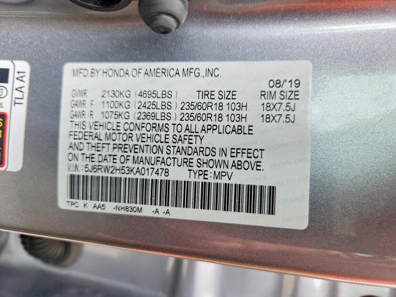 2019 HONDA CR-V EX 13