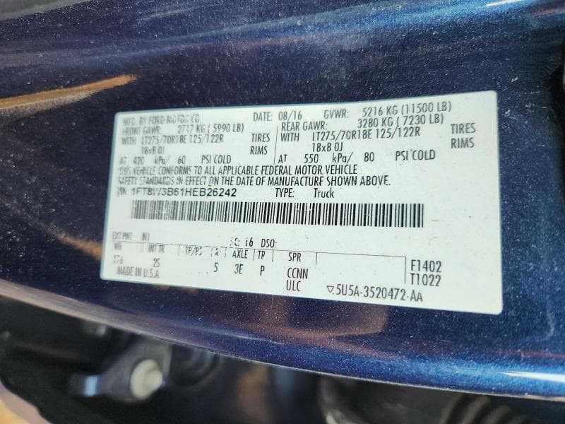 2017 FORD F350 SUPER DUTY 12