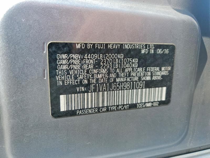 2017 SUBARU WRX LIMITED 13