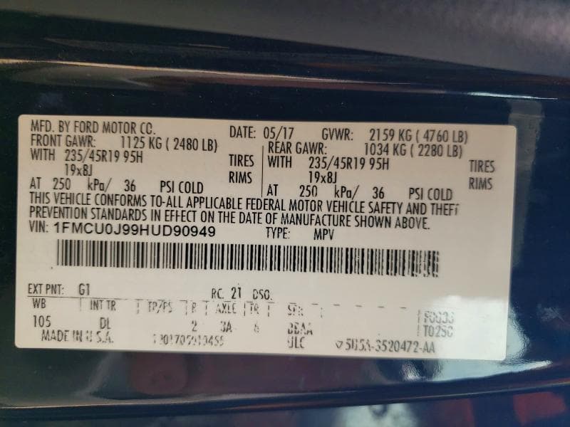 2017 FORD ESCAPE TITANIUM 13