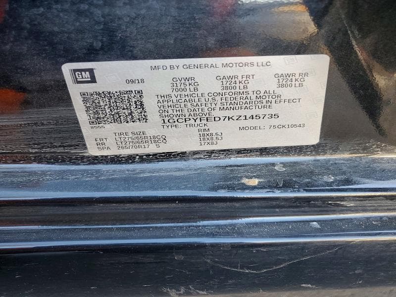 2019 CHEVROLET SILVERADO K1500 LT TRAIL BOSS 12