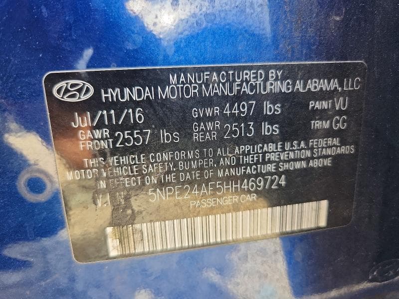 2017 HYUNDAI SONATA SE SE 12