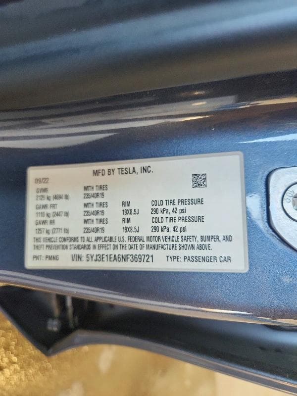 2022 TESLA MODEL 3 12
