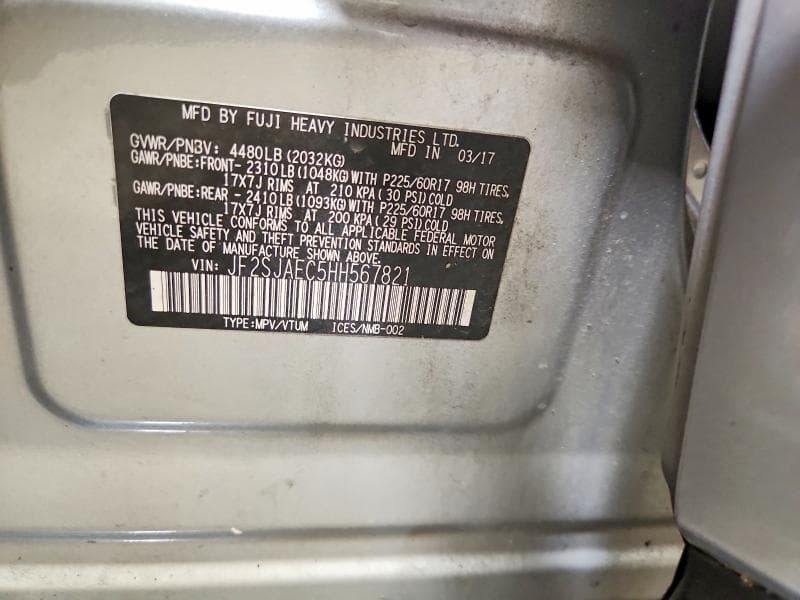 2017 SUBARU FORESTER 2.5I PREMIUM 14
