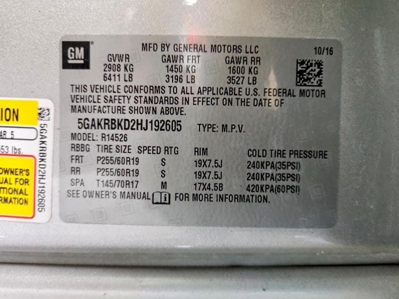 2017 BUICK ENCLAVE 13
