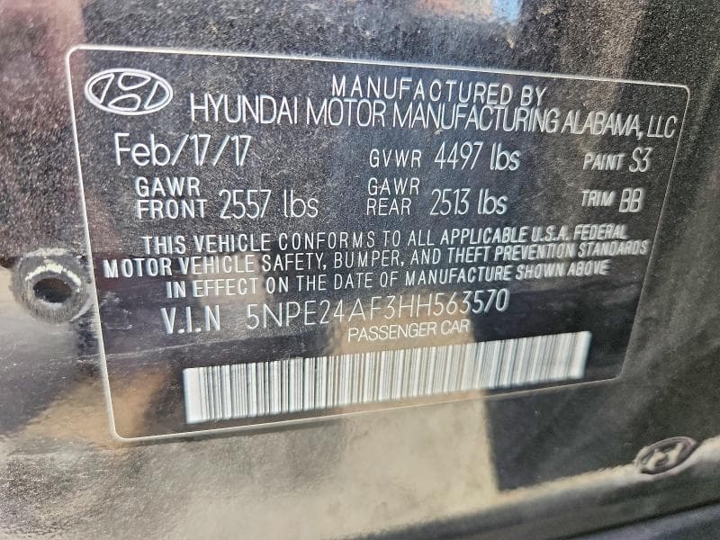 2017 HYUNDAI SONATA SE 13