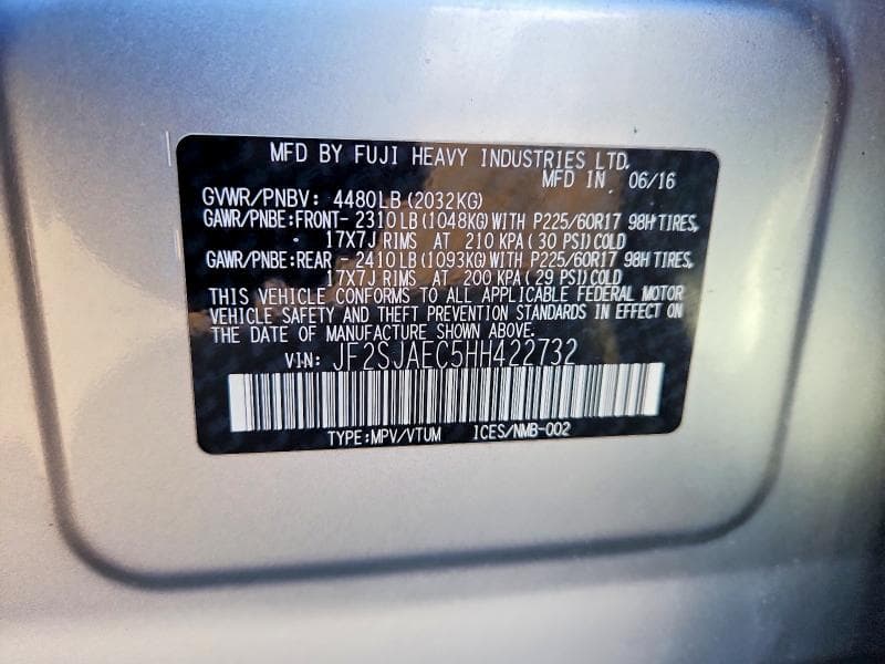 2017 SUBARU FORESTER 2.5I PREMIUM 13