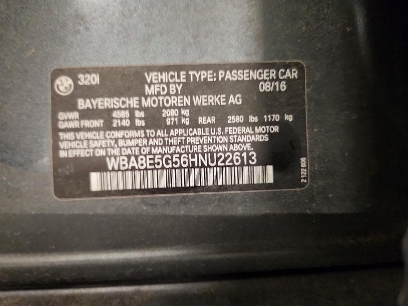 2017 BMW 320 XI XI 12