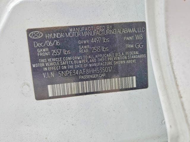 2017 HYUNDAI SONATA SPORT SPORT 13