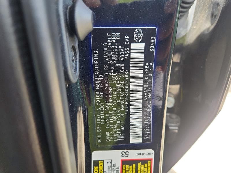 2019 TOYOTA CAMRY XSE 12