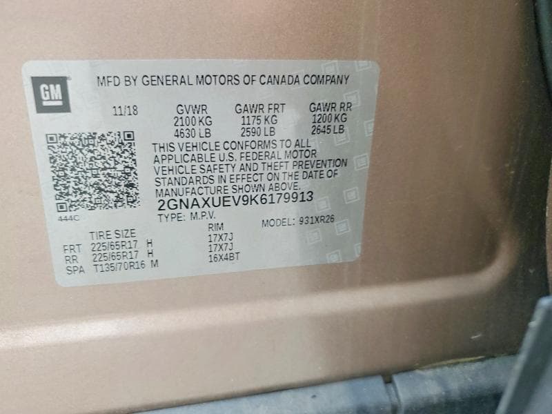 2019 CHEVROLET EQUINOX LT 13