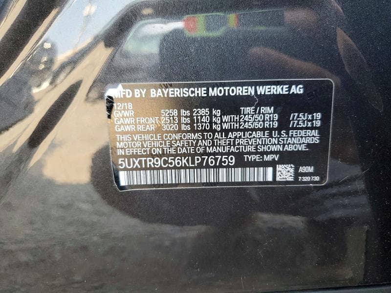 2019 BMW X3 XDRIVE30I 13