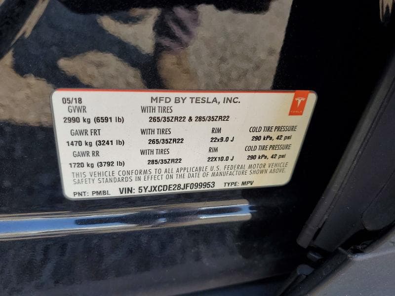 2018 TESLA MODEL X 12