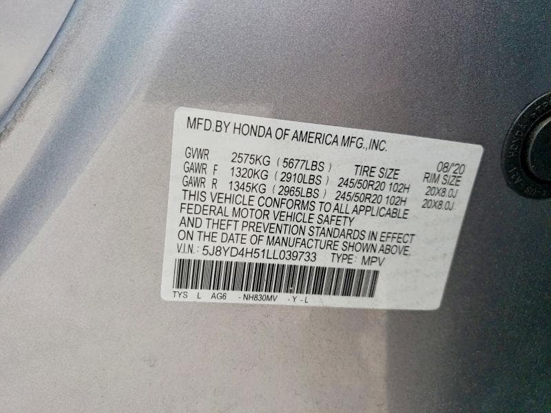 2020 ACURA MDX TECHNOLOGY 14