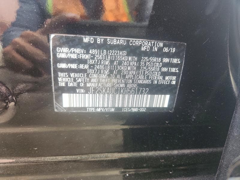2019 SUBARU FORESTER LIMITED 12