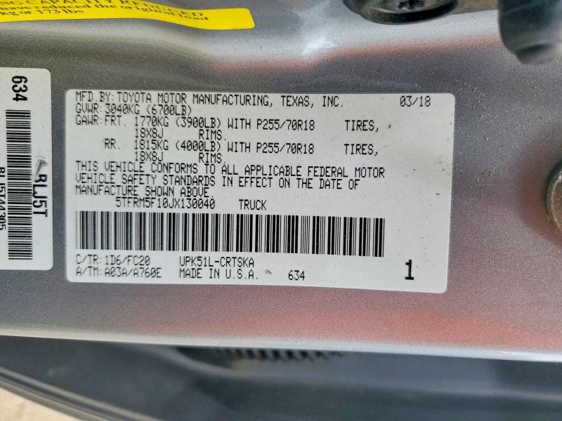 2018 TOYOTA TUNDRA SR5 12