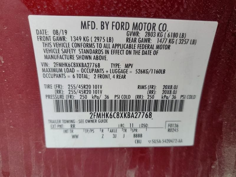2019 FORD FLEX SEL 13