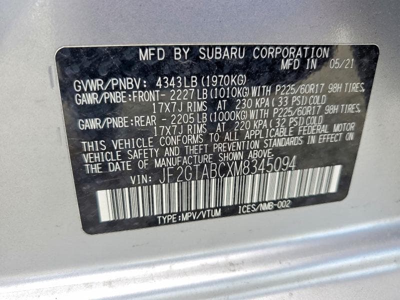 2021 SUBARU CROSSTREK 13
