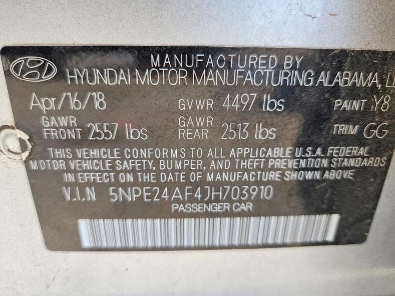 2018 HYUNDAI SONATA SE 12