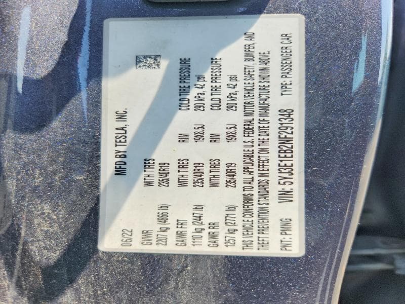 2022 TESLA MODEL 3 12