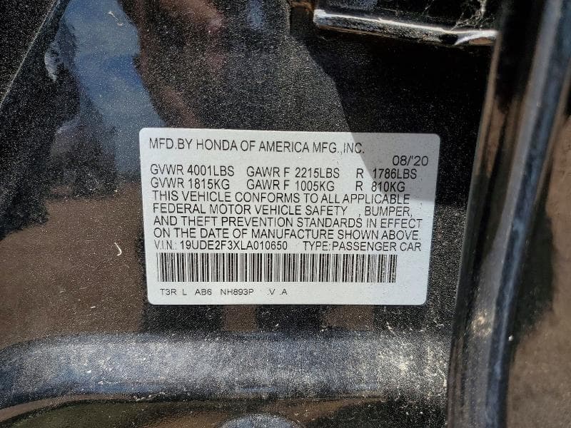 2020 ACURA ILX 12
