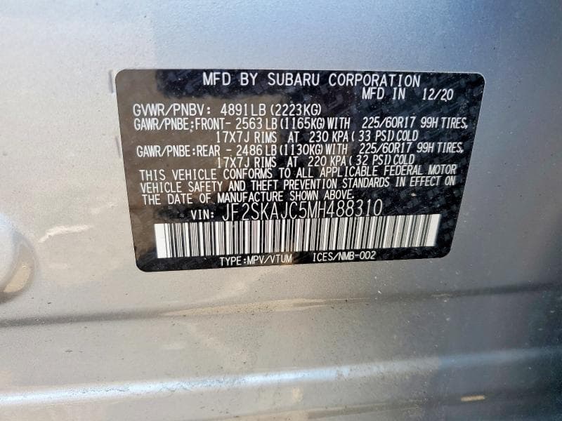 2021 SUBARU FORESTER PREMIUM 13