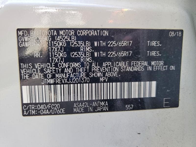 2018 TOYOTA RAV4 XLE 13