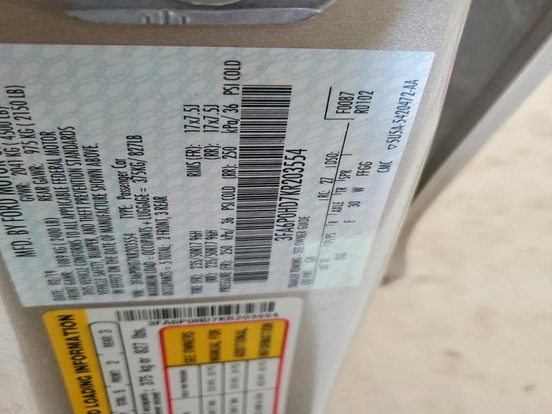 2019 FORD FUSION SE SE 12