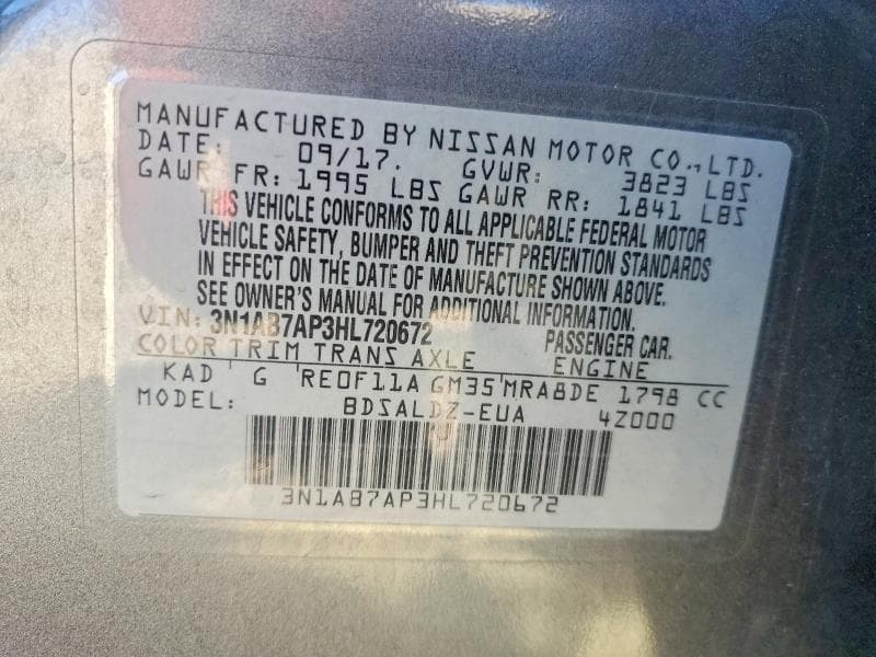 2017 NISSAN SENTRA SV 12