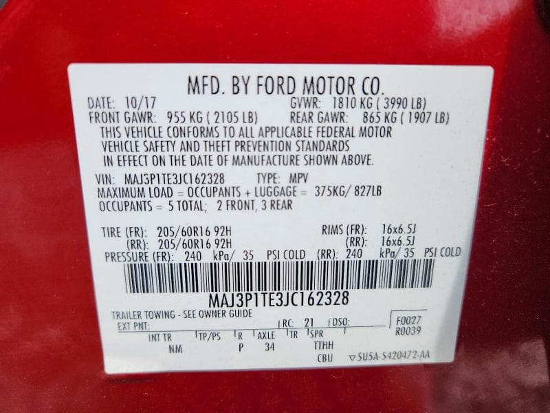 2018 FORD ECOSPORT SE 14