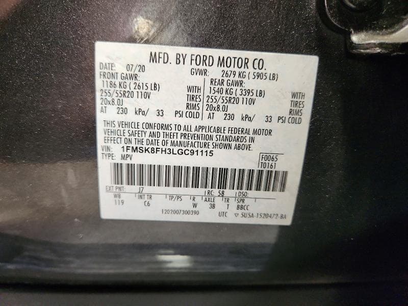 2020 FORD EXPLORER LIMITED 14