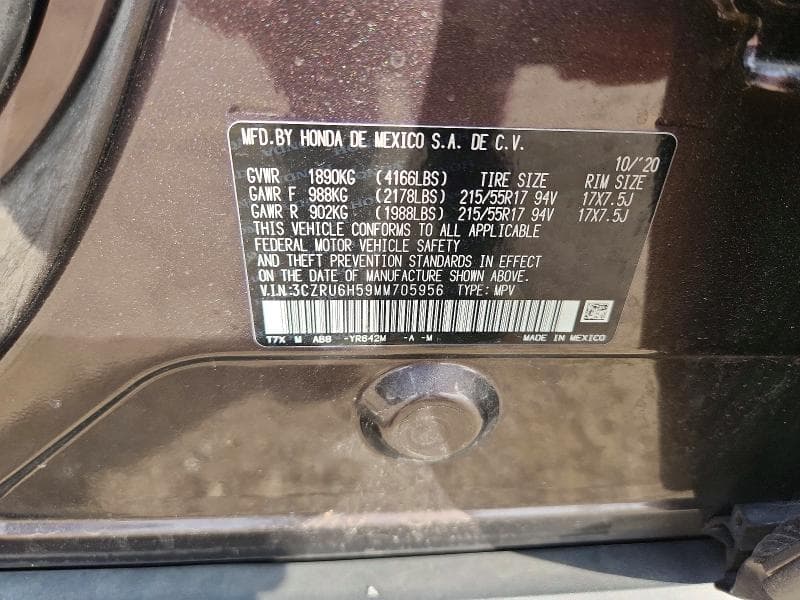 2021 HONDA HR-V EX 13