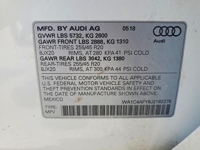2018 AUDI SQ5 PRESTIGE PRESTIGE 13