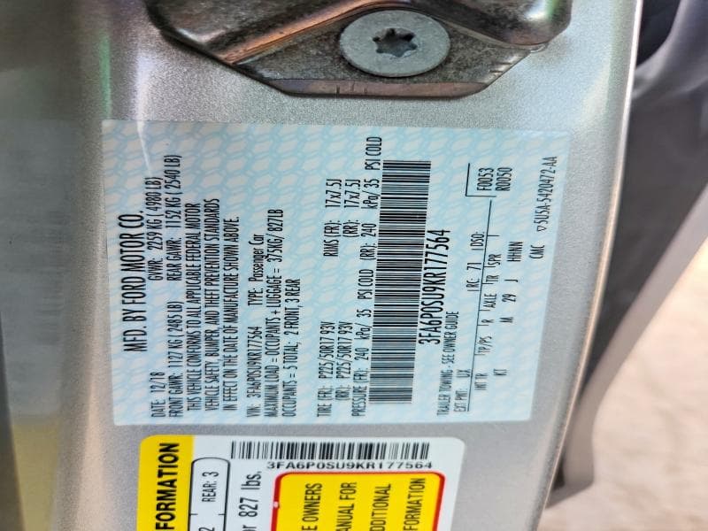 2019 FORD FUSION TITANIUM 13