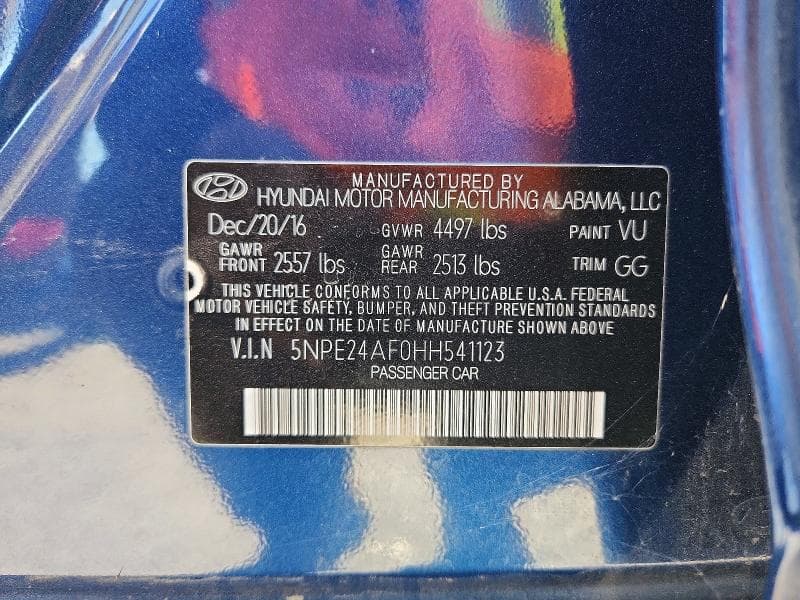 2017 HYUNDAI SONATA SE 13