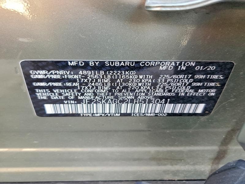 2020 SUBARU FORESTER PREMIUM 13