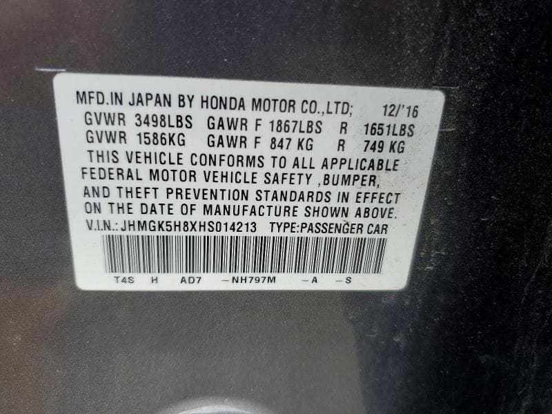 2017 HONDA FIT EX 12