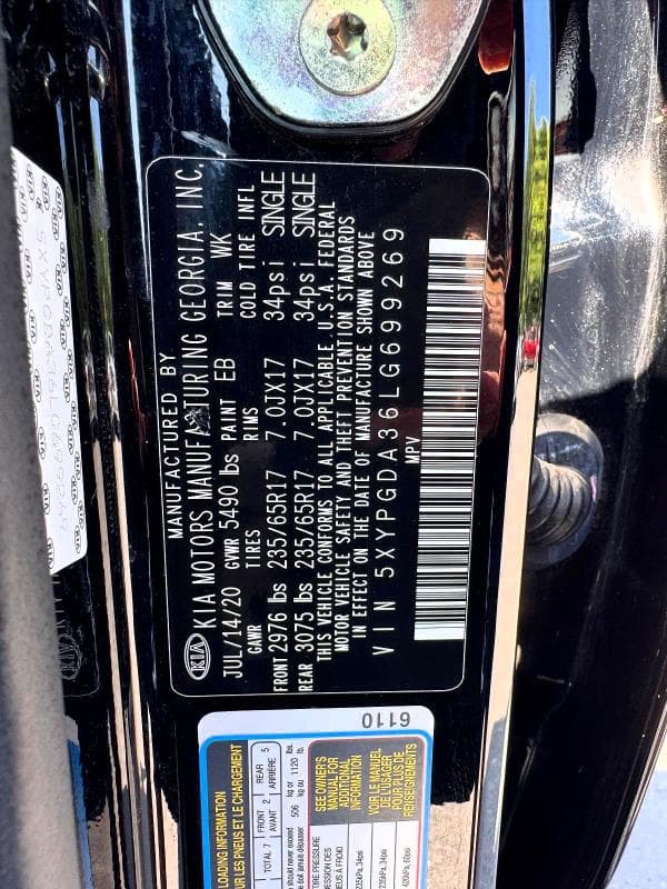 2020 KIA SORENTO LX 12