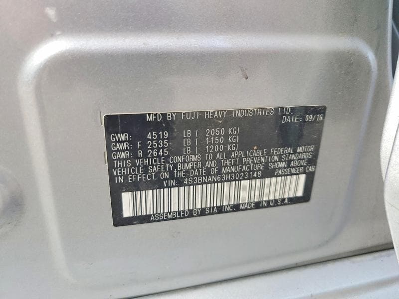 2017 SUBARU LEGACY 2.5I LIMITED 12