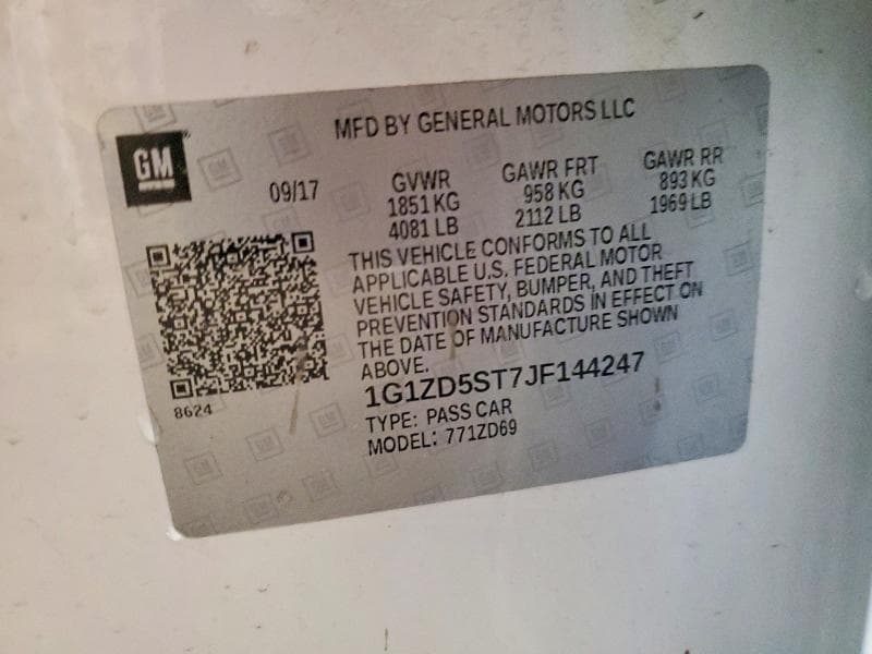 2018 CHEVROLET MALIBU LT 12